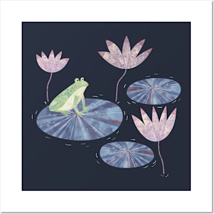 Frog in a Lily Pond Posters and Art